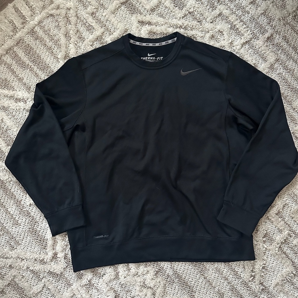 Nike Black Crewneck Thermal-Fit Sweater